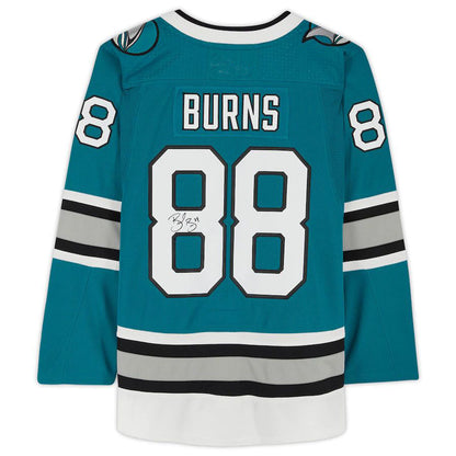 SJ.Sharks #88 Brent Burns Fanatics Authentic Autographed 30th Anniversary Season Authentic Jersey Teal Stitched American Hockey Jerseys CROVYIE