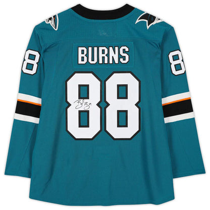 SJ.Sharks #88 Brent Burns Fanatics Authentic Autographed  Teal Stitched American Hockey Jerseys CROVYIE