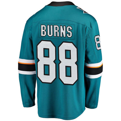 SJ.Sharks #88 Brent Burns Fanatics Branded Breakaway Player Jersey Teal Stitched American Hockey Jerseys CROVYIE