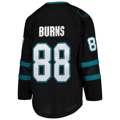 SJ.Sharks #88 Brent Burns Alternate Premier Player Jersey Black Stitched American Hockey Jerseys CROVYIE