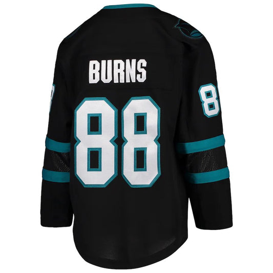 SJ.Sharks #88 Brent Burns Alternate Premier Player Jersey Black Stitched American Hockey Jerseys CROVYIE