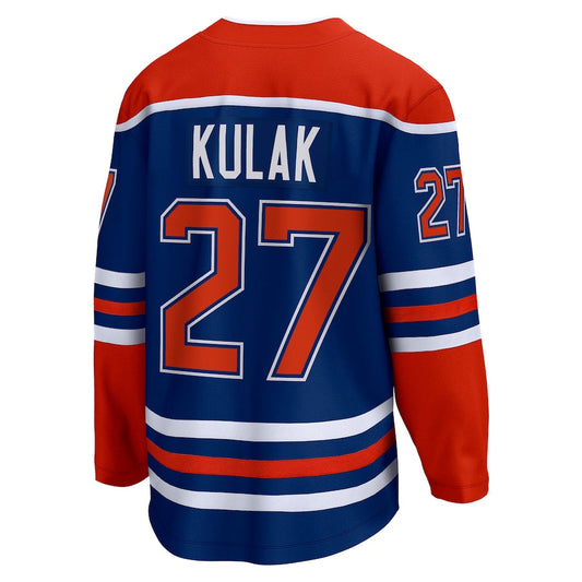 E.Oilers #27 Brett Kulak Fanatics Branded Home Breakaway Player Jersey Royal Stitched American Hockey Jerseys CROVYIE