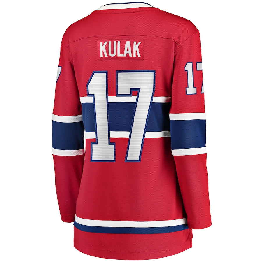 M.Canadiens #17 Brett Kulak Fanatics Branded Home Breakaway Player Jersey Red Stitched American Hockey Jerseys CROVYIE