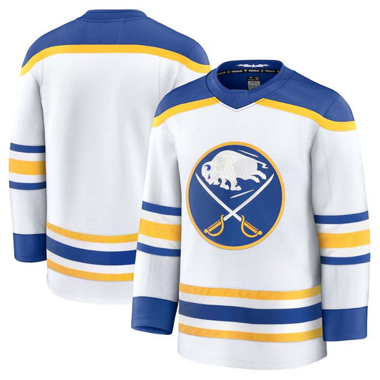 B.Sabres Fanatics Away Premium Jersey - White. Stitched American Hockey Jerseys CROVYIE