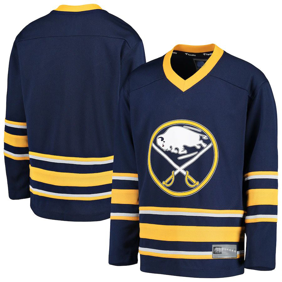 B.Sabres Fanatics Branded Home Replica Blank Jersey  Navy Stitched American Hockey Jerseys CROVYIE