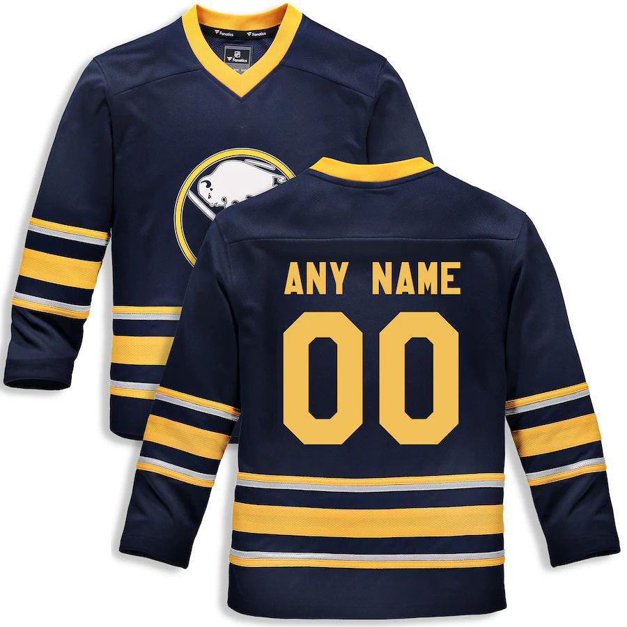 Custom B.Sabres Fanatics Branded Home Replica Custom Jersey Navy Stitched American Hockey Jerseys CROVYIE