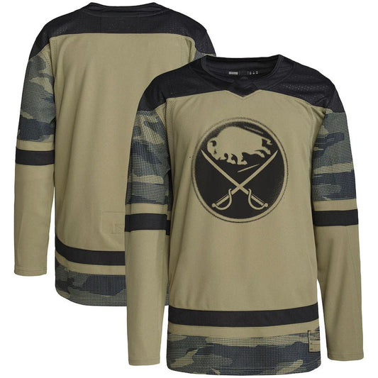 B.Sabres Military Appreciation Team Authentic Practice Jersey Camo Stitched American Hockey Jerseys CROVYIE