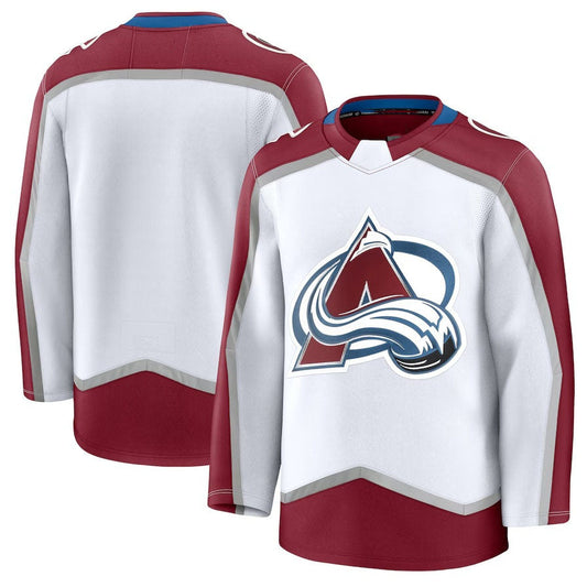 C.Avalanche Fanatics Away Premium Jersey - White Stitched American Hockey Jerseys CROVYIE