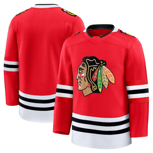 C.Blackhawks Fanatics Home Premium Jersey - Red Stitched American Hockey Jerseys CROVYIE