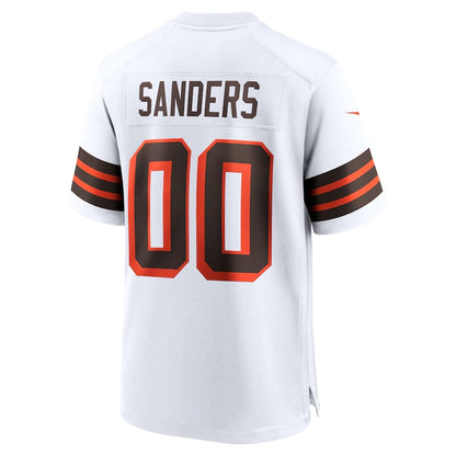 C.Browns #00 Shedeur Sanders White 2025 Draft 2nd Alternate Game Stitched American Football Jerseys