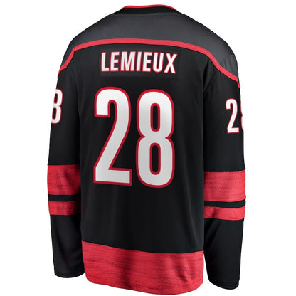 C.Hurricanes #28 Brendan Lemieux Fanatics Home Premier Breakaway Player Jersey - Black Stitched American Hockey Jerseys CROVYIE