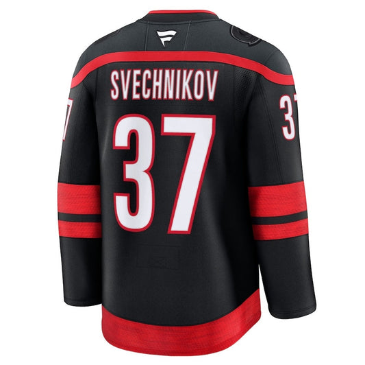 C.Hurricanes #37 Andrei Svechnikov Fanatics Home Premium Jersey - Black Stitched American Hockey Jerseys CROVYIE