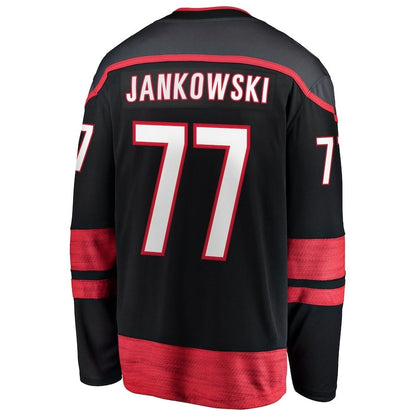 C.Hurricanes #77 Mark Jankowski Fanatics Home Breakaway Jersey - Black Stitched American Hockey Jerseys CROVYIE