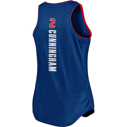 D.Pistons #2 Cade Cunningham Fanatics Branded 2021-22 Fast Break Tank Jersey Blue Icon Edition Stitched American Basketball Jersey