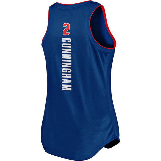 D.Pistons #2 Cade Cunningham Fanatics Branded 2021-22 Fast Break Tank Jersey Blue Icon Edition Stitched American Basketball Jersey
