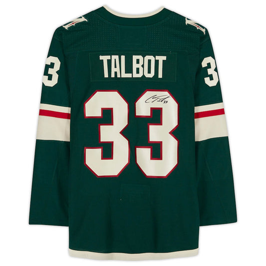 M.Wild #33 Cam Talbot Fanatics Authentic Autographed Green Jersey with 20th Anniversary Season Jersey Patch Hockey Jerseys CROVYIE
