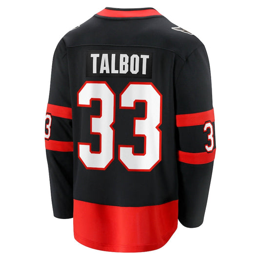 O.Senators #33 Cam Talbot  Fanatics Branded Home Breakaway Player Jersey Black Stitched American Hockey Jerseys CROVYIE