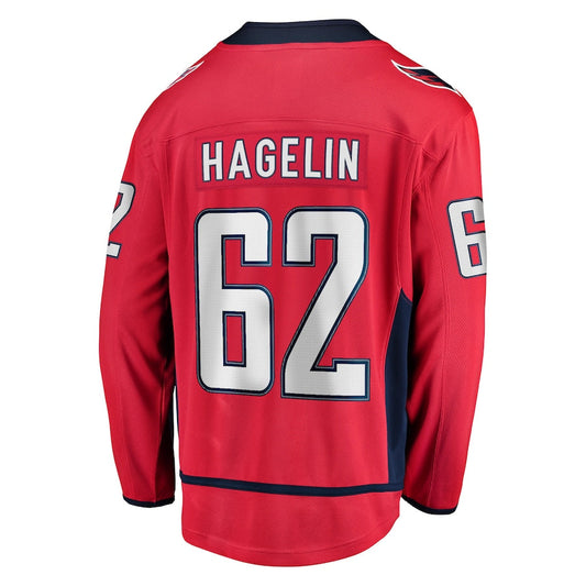 W.Capitals #62 Carl Hagelin Fanatics Branded Replica Player Jersey Red Stitched American Hockey Jerseys CROVYIE