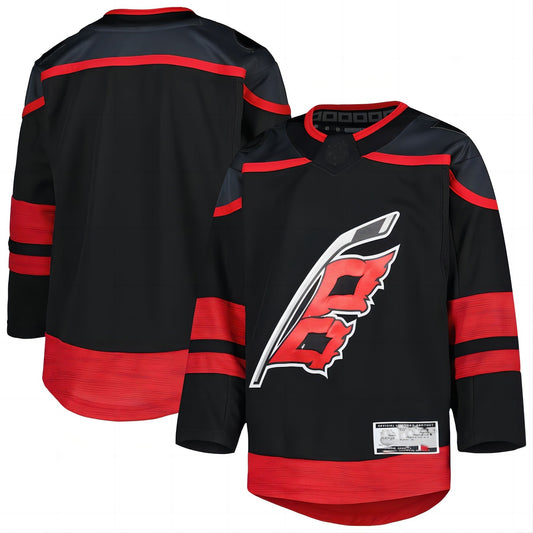 C.Hurricanes 2021-22 Alternate Premier Jersey Black Stitched American Hockey Jerseys CROVYIE