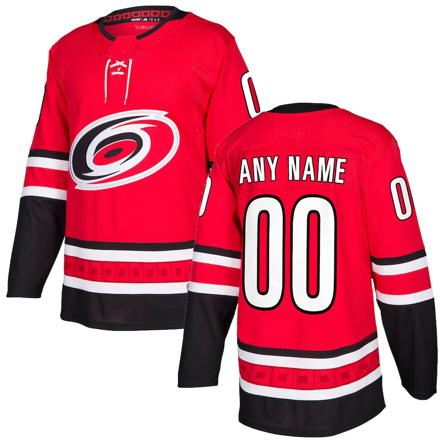 Custom C.Hurricanes Authentic Jersey Red Stitched American Hockey Jerseys CROVYIE