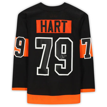 P.Flyers #79 Carter Hart Fanatics Authentic Autographed  Black Stitched American Hockey Jerseys CROVYIE