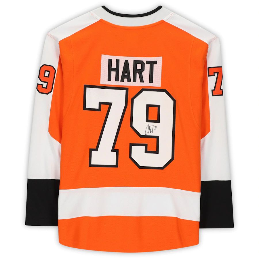 P.Flyers #79 Carter Hart Fanatics Authentic Autographed Breakaway Jersey Orange Stitched American Hockey Jerseys CROVYIE
