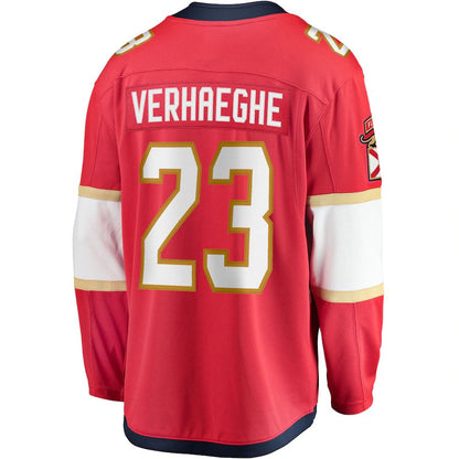 F.Panthers #23 Carter Verhaeghe Fanatics Branded Home Breakaway Jersey Red Stitched American Hockey Jerseys CROVYIE