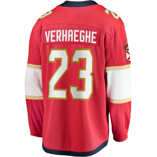 F.Panthers #23 Carter Verhaeghe Fanatics Branded Home Breakaway Jersey Red Stitched American Hockey Jerseys CROVYIE