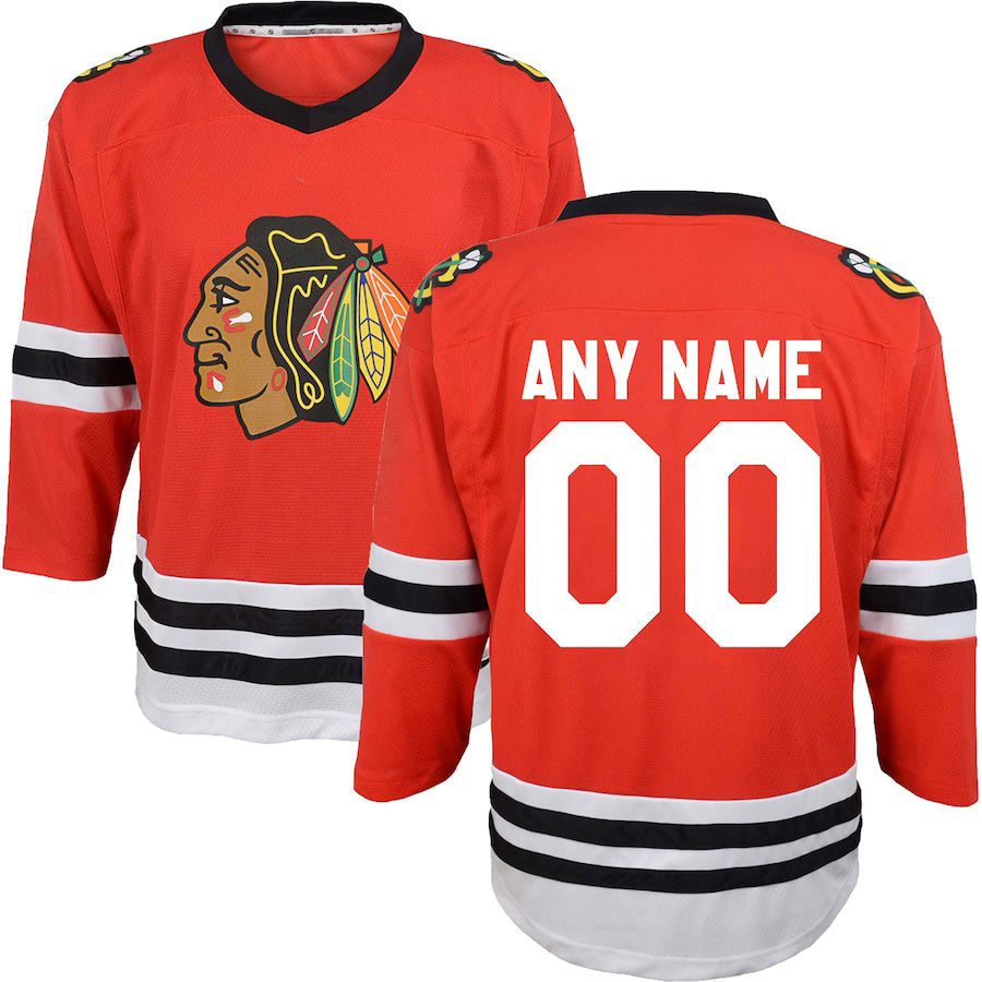 Custom C.Blackhawks Infant Replica Red Stitched American Hockey Jerseys CROVYIE