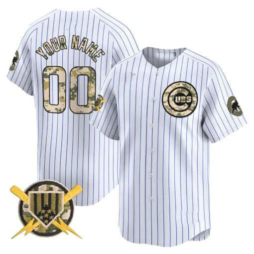 Custom Chicago Cubs Armed Forces Day Vapor Premier Limited¨C All Stitched Baseball Jersey