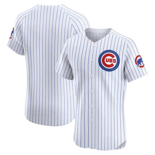 Chicago Cubs Home Elite Jersey - White Stitched Baseball Jersey
