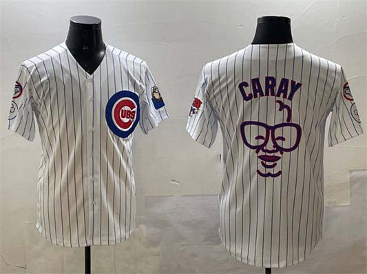 Chicago Cubs White Harry Caray 'Holy Cow' Patch Limited Stitched Baseball Jersey