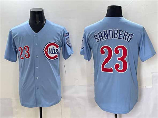 Chicago Cubs #23 Ryne Sandberg Blue 'Ryne Sandberg Tribute' Vapor Limited V3 Stitched Baseball Jersey