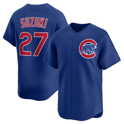 Chicago Cubs #27 Seiya Suzuki Alternate Limited Jersey - Royal Stitched Baseball Jersey