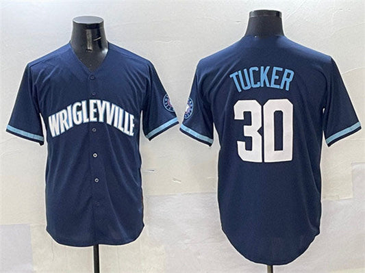 Chicago Cubs #30 Kyle Tucker Navy City Connect Stitched Baseball Jersey