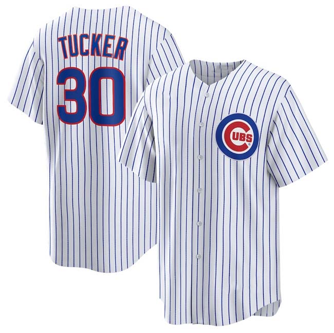 Chicago Cubs #30 Kyle Tucker White 2024 Cool Base Stitched Baseball Jersey
