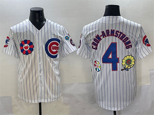 Chicago Cubs #4 Pete Crow-Armstrong White 2025 Tokyo Series Limited Stitched Baseball Jersey