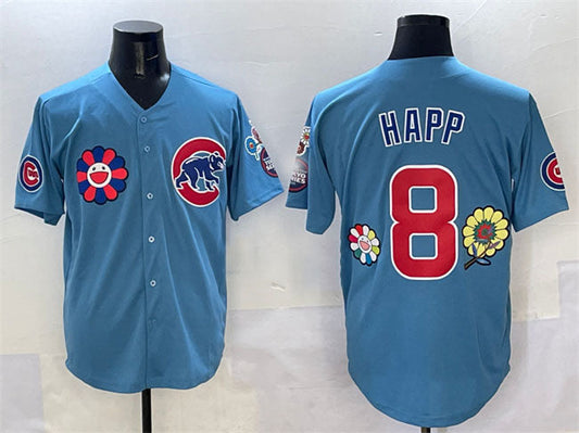 Chicago Cubs #8 Ian Happ Blue 2025 Tokyo Series 2nd Alternate Limited Stitched Baseball Jersey