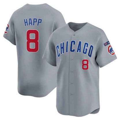 Chicago Cubs #8 lan Happ Gray 'Ryne Sandberg Tribute' Vapor Limited V3 Stitched Baseball Jersey
