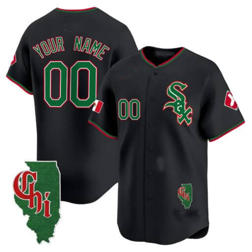 Custom Chicago White Sox Mexico Vapor Premier Limited ¨C Illinois Patch ¨C All Stitched Baseball Jersey
