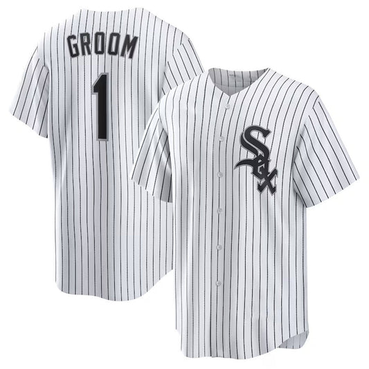 Chicago White Sox #1 Groom Home Replica Jersey - White Stitched Baseball Jersey