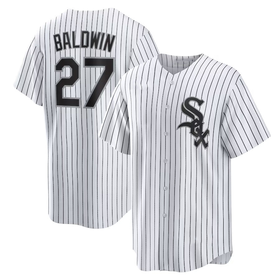 Chicago White Sox #27 Brooks Baldwin Home Replica Jersey - White Stitched Baseball Jersey