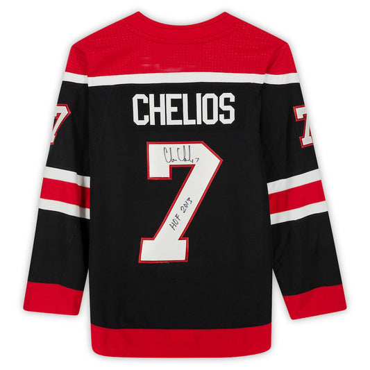 C.Blackhawks #7 Chris Chelios Fanatics Authentic Autographed 2020-21 Reverse Retro with HOF 2013 Inscription Hockey Jerseys CROVYIE
