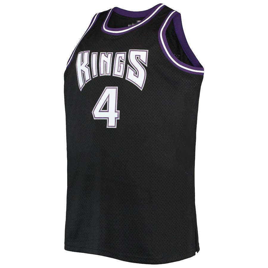S.Kings #4 Chris Webber Mitchell & Ness Big & Tall 2000-01 Hardwood Classics Swingman Jersey Black Stitched American Basketball Jersey