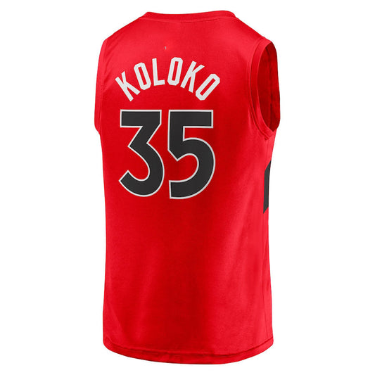 T.Raptors #35 Christian Koloko Fanatics Branded  Fast Break Replica Jersey Icon Edition Red Stitched American Basketball Jersey