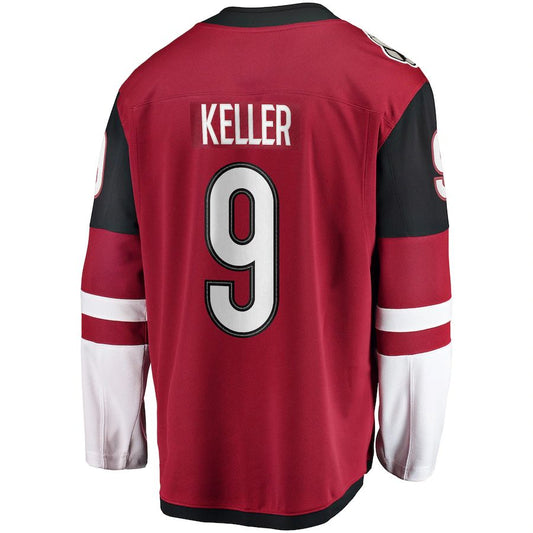 A.Coyotes #9 Clayton Keller Fanatics Branded Home Premier Breakaway Player Jersey Garnet Stitched American Hockey Jerseys CROVYIE