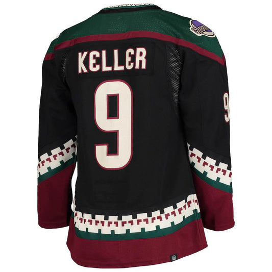 A.Coyotes #9 Clayton Keller Home Authentic Pro Player Jersey Black Stitched American Hockey Jerseys CROVYIE