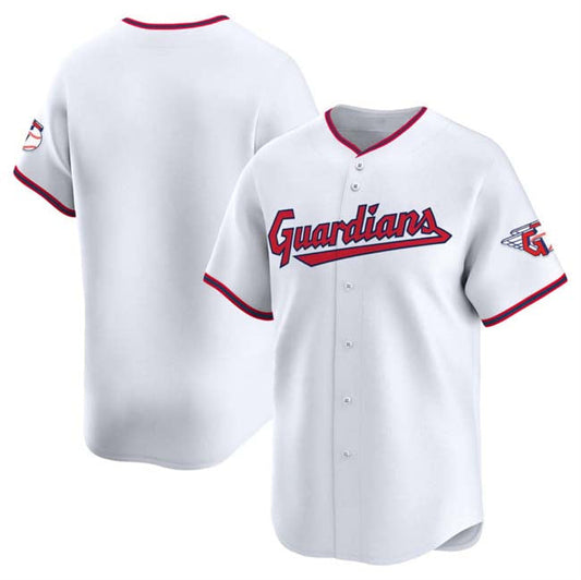 Cleveland Guardians Blank White Home Limited Stitched Baseball Jersey