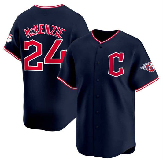 Cleveland Guardians #24 Triston McKenzie Navy 2025 Alternate Limited Stitched Baseball Jersey