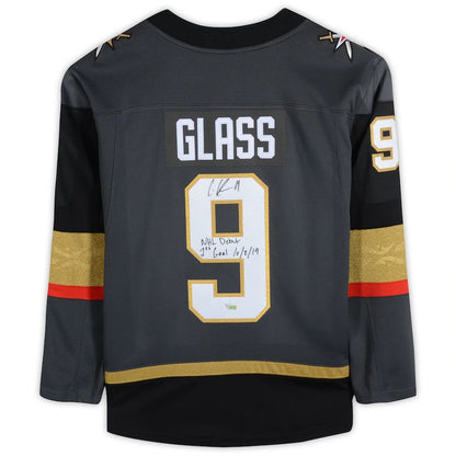 V.Golden Knights #9 Cody Glass Fanatics Authentic Autographed Breakaway Jersey with Multiple Inscriptions Stitched American Hockey Jerseys CROVYIE